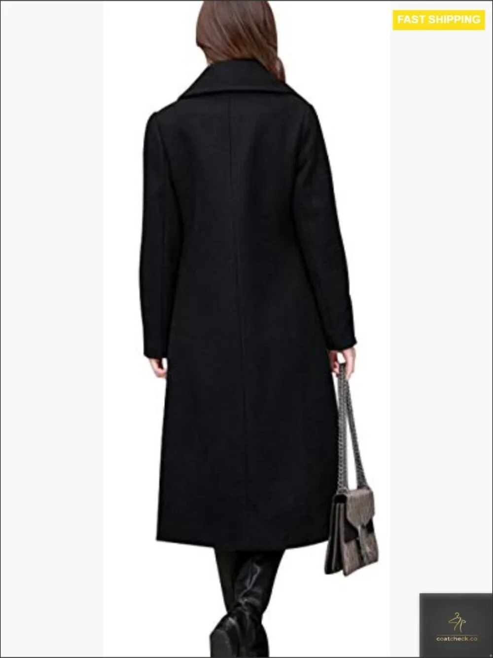 Classic Notch Lapel Wool Blend Overcoat Single Breasted Midi Length